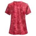 thumbnail image 5 of GEWSEY Women's Scrubs Printed Scrub Tops Plus Size Stretch Nursing Scrubs Fall Medical Workwear with Pockets (Watermelon Red, XL), 5 of 5