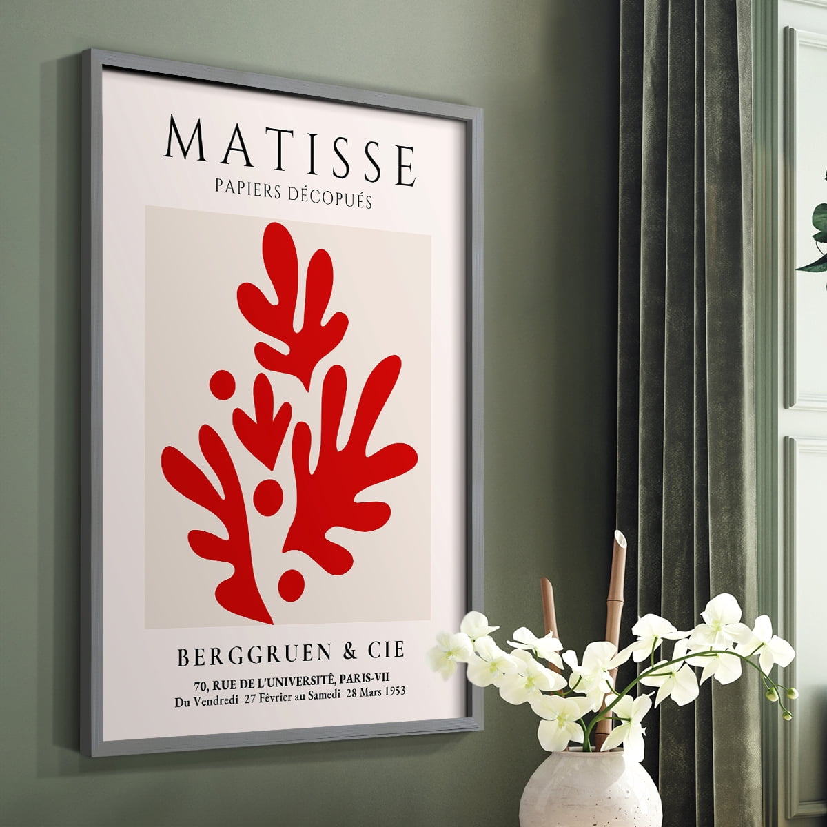 Matisse CLXIX Framed Print in Gray Solid Wood 22 x 28 Framed Print