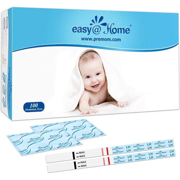 Easy@Home Ovulation Test Strips (100-pack) Value Pack, Reliable Ovulation Preditor Kit and Fertility Test, 100 Tests