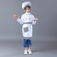 thumbnail image 2 of XAOFW Children's Outfit Sets Plaid Short Sleeve Stand Collar Top With Hat And Apron 3 Piece Chef Dress Up Outfits Outdoor Activities Comfortable Stylish Clothes Sets, 2 of 3