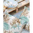 thumbnail image 3 of Outdoor Waterproof Pillow Covers Pack of 2, Teal Starfish Shell Brown Watercolor Coral Summer Coastal Decorative Throw Pillowcases Cushion Covers for Garden Patio Tent Sofa Couch, 24x24 inch, 3 of 8
