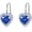 Sapphire Blue, variant on Heart Halo Earrings 925 Sterling Silver Hypoallergenic Classic Heart Cut CZ Leverback Birthstone Earrings Jewelry Gifts for Women