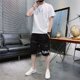 thumbnail image 2 of Conjunto de dos piezas para hombre, para correr, con letras, para trotar, color blanco, camisetas Kpop, pantalones cortos, trajes para hombre, ropa de verano, moda 2024, 2 of 5