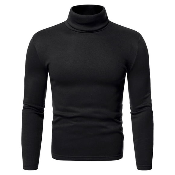 Mens Turtleneck Long Sleeve Shirts Mens Turtleneck Long Sleeve Solid Colour Stretch Slim Fit Bottoming Top Blouse