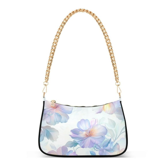 FORMRS Womens Shoulder Bag with Chain Strap Clutch Purse Cute Tote Handbag, Pastel Flower Pattern