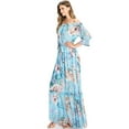 thumbnail image 2 of Flying Tomato Women's Floral Off Shoulder Maxi Dress (S, Light Blue), 2 of 5