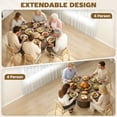 thumbnail image 3 of HOMCOM Extendable Dining Table for 6, 60 Inch Farmhouse Oval Kitchen Table with 2-Tier Storage Shelf and Fluted Sliding Doors, Walnut, 3 of 9