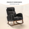 thumbnail image 3 of Homefun Nursery Rocking Chair for Living Room, Upholstered Mid-Century Modern Nursery Rocking Armchair Tall Back Accent Glider Rocker, 3 of 6