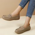 thumbnail image 4 of Willtoo Womens Wide Toe Loafers Slip-On Metal Buckle Platform Casual Flats Non Slip Comfort Walking Shoes for Daily Wear, 4 of 6