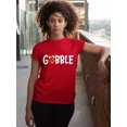 thumbnail image 2 of Gobble Thanksgiving Dinner Funny Turkey Face Women's T-shirt For Women, 2XL, Red, 2 of 6