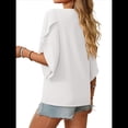 thumbnail image 3 of Blusas Informales Elegantes para Mujer, Blusas Asimétricas de Cuello en V para Trabajo, Camisas de Verano con Mangas con Volantes. L, 3 of 7