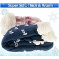 thumbnail image 4 of Women's Thermal Sherpa Slipper Socks – Plush Fleece, Warm & Toasty Footwear for Cold Winter Weather – Non-Skid Gripper Bottom, for Cozy Indoor Nights & Christmas Holidays - Blue Santa, 4 of 7