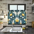 thumbnail image 4 of Yayeee Kitchen Curtains Tier Pair Light Filtering 27"x36" Rod Pocket Short Cafe Window Panel, Floral Lemon, 4 of 7