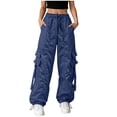 thumbnail image 3 of Cmtiyu Cargo Pants Women, High Waist Drawstring Hiking Pants, Casual Outdoor Athletic Trousers with Pockets, S-2XL, 3 of 8
