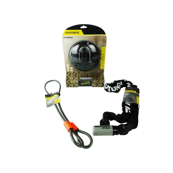 Kryptonite Stronghold and 410 4ft Looped Cable Series 2 915 5ft Integrated Chain