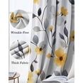 thumbnail image 3 of Yellow Floral Spring Blackout Curtains for Bedroom Living Room Darkening Curtains 63 Inches Long Gray Botanical Summer Pastoral Window Curtain 2 Panels Set Window Treatment Grommet Drapes 42"x63", 3 of 9