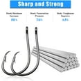 thumbnail image 3 of OROOTL Fishing Circle Hooks Saltwater Hook,100pcs High Carbon Steel Fishhooks in-line Straight Eye Hook, 3 of 6