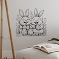 thumbnail image 2 of Adhesivos de pared con diseño de conejo de pascua autoadhesivos en blanco y negro, 2 of 4