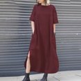 thumbnail image 2 of adviicd Robes d'Été pour Femmes Robe à Volants Superposés Décontractée Imprimé Floral Sans Manches Mini Robe Courte Rouge,L, 2 of 5