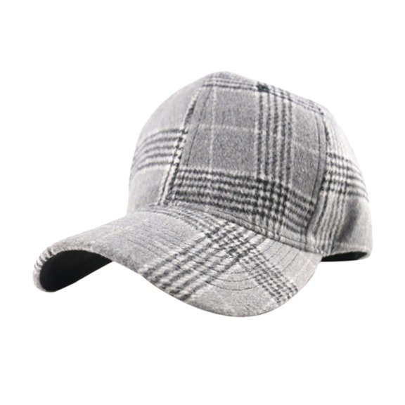 Yuanlong Unisex Baseball Cap Plaid Curved Brim Cap Adjustable Size Stylish Classic Outdoor Activities Sun Hat