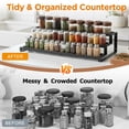 thumbnail image 5 of Beslands Expandable Spice Rack Organizer for Kitchen, 3-Tier Adjustable Countertop & Cabinet Shelf, 16-29 Inches Metal Display with Slip-Resistant Design for Jars, Black, 5 of 8