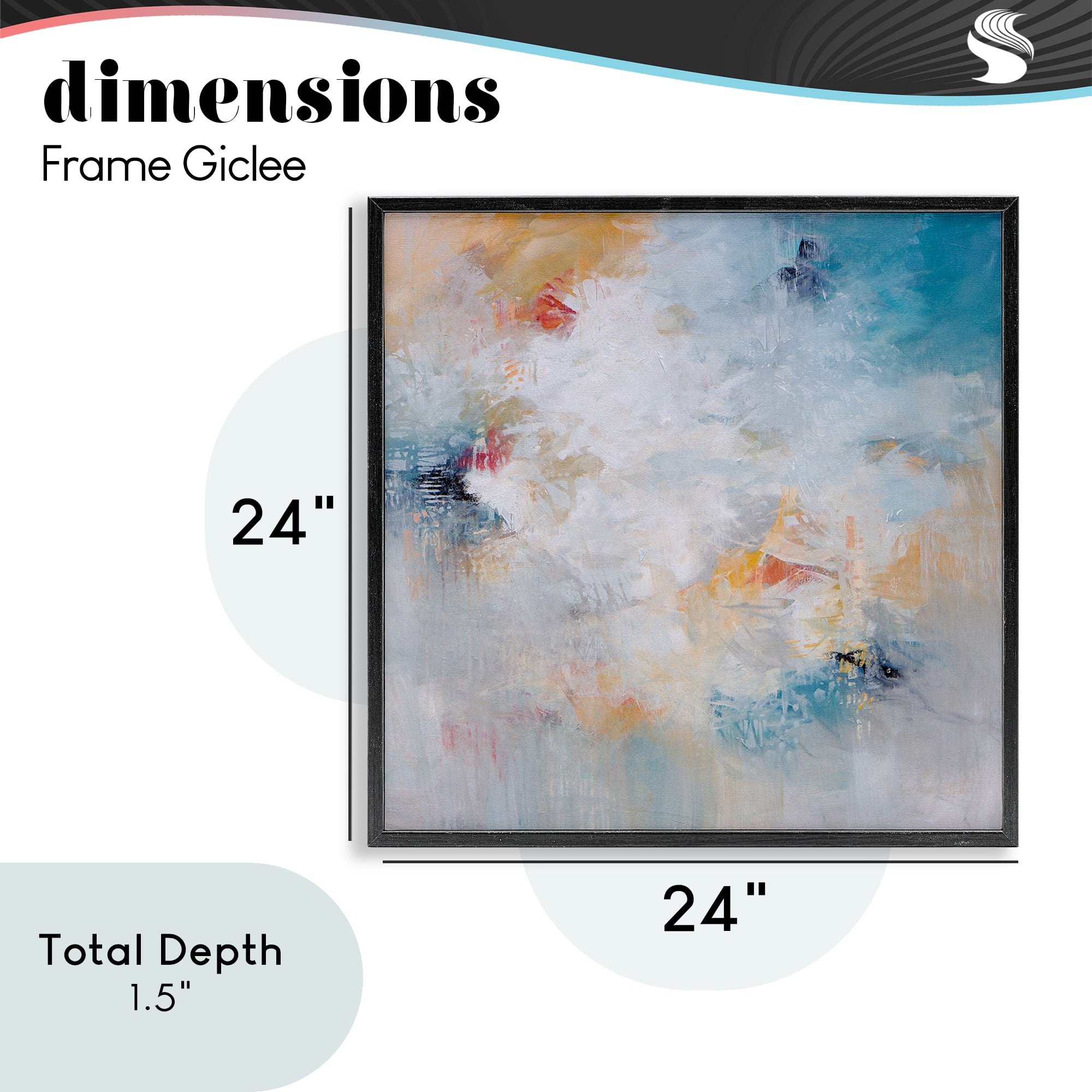 Veiled Dance Abstraction Black Framed Giclee Art, design by Karen Hale
