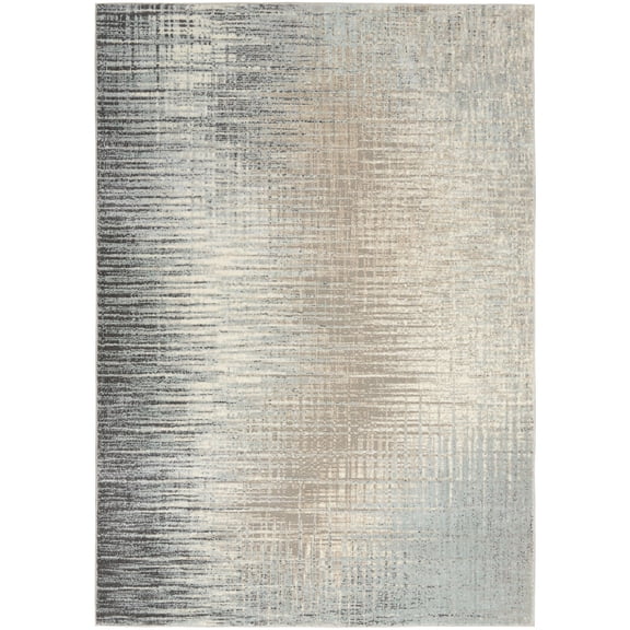 Nourison Soma SOM01 Indoor only Area Rug - Teal/Gry 4' x 6'