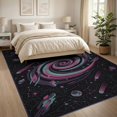 thumbnail image 3 of ODIKA 8'x10' Washable Area Rug Non-Slip Chair-Friendly Mat Starry Nebula Swirl Meteorite Uranus Themed Theme Galaxy Flowing Dynamic for Dining Room, Large Office, Lounge, 3 of 7