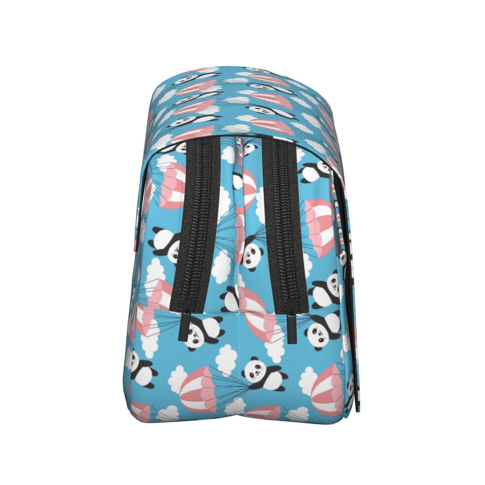 Rateoe Panda Flying in the Sky Pattern Double Clamshell Pen Case, Storage Organizer with Two Zipper Compartments– Holds Up to 50 Pencils & Pens
