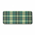 thumbnail image 1 of Plaid Computer Mouse Pad, Horizontal and Vertical Stripes in Tartan Pattern Geometric Style Pattern, Rectangle Non-Slip Rubber Mousepad X-Large, 35" x 15", Yellow Jade Green Grey, by Ambesonne, 1 of 2