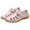 Pink, variant on Xfvqtps Sandals for Womens Leather Ankle Hook and Loop Low Wedge Arch Support Thick Sole Close Toe Hollow out Soft Sole Non Slip Comfortable Breathable Beach Summer Walking Casual Shoes Beige