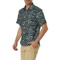 thumbnail image 4 of CAMISAS DE HOMBRE CORTAS DE INSPIRACIÓN CHIC, CON ESTAMPADO FLORAL, BOTONES EN LA PARTE FRONTAL, PLAYERA DE PLAYA HAWAIANA, TAMAÑO 38, NEGRO Y BLANCO, 4 of 6