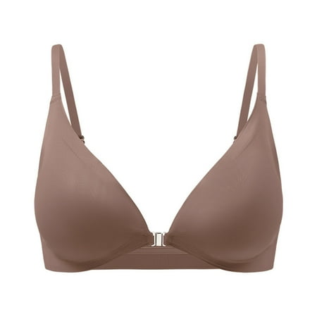 Generic Women s Front Closure Bras No Underwire Plunge V Neck Bra Low Cut Padded Bralettes Comfortable Seamless Everyday Bras