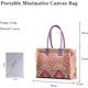 thumbnail image 3 of LHSHID Women Canvas Handbag Ethnic Style Tote Bag Retro Shoulder Bag with Tassels Summer Beach Bag Bohemian Top Handle Bag, 3 of 6