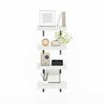 thumbnail image 4 of Furinno TANNA Floating Shelves for Wall Set of 4, 15-Inch Wall Shelf, Wall Mounted Shelf, for Bathroom, Home Office, Living Room, White Texture, 4 of 4