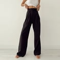 thumbnail image 2 of Pantalones deportivos casuales de punto, pantalones anchos rectos de cintura alta blancos de verano para mujeres europeas y americanas, 2 of 6