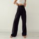 thumbnail image 2 of Pantalones deportivos casuales de punto, pantalones anchos rectos de cintura alta blancos de verano para mujeres europeas y americanas, 2 of 6