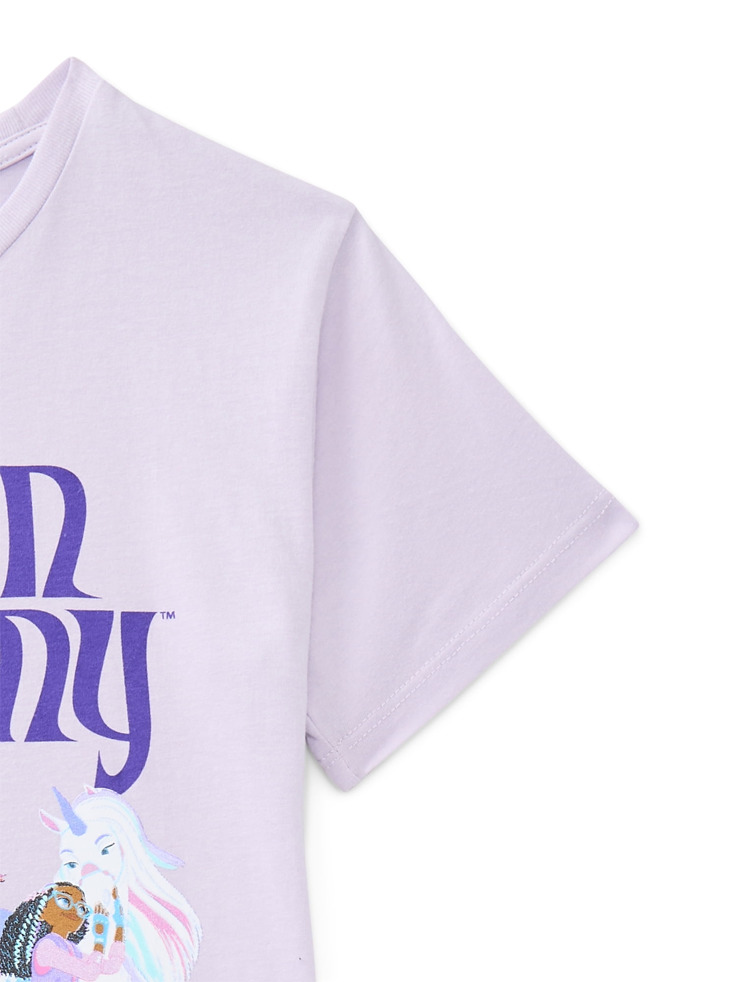 Unicorn Academy Girls Graphic T-Shirt with Short Sleeves, Sizes 4-16