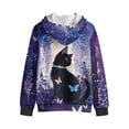 thumbnail image 5 of Xoenoiee Cat Butterfly Flower Print Full Zip Up Hoodie for Girls Workout Casual Sweatshirt Clothes Long Sleeve Hoodies Graphic Hooded Sweatshirt with Front Pocket Loose Comfy Outfits, S, 5 of 7