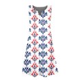 thumbnail image 5 of CCRFTGI 4th of July Dresses for Child Girls Size 7 Cute Western Ethnic Style A-Line Dress Party Patriotic Sleeveless V Neck Girls Dresses Summer Stylish Dress for Girls Red 5-6 Years, 5 of 5