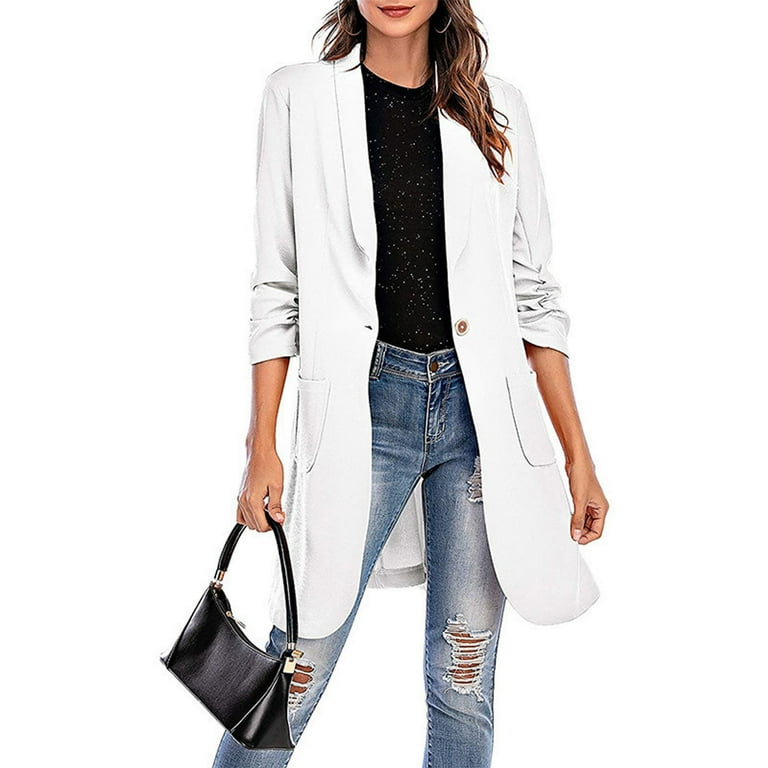 White longline blazer womens cheap