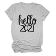 thumbnail image 1 of Hauts d'Été Grande Taille pour Femmes, Hauts Tendance pour Femmes 2021, T-Shirt à Col Rond à Manches Courtes avec Imprimé de Lettres, Blouse Décontractée Basique, T-Shirt à Col en V pour Femme en Liquidation, 1 of 2