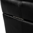 thumbnail image 5 of Noble House Rosalla Faux Leather Storage Ottoman, Midnight Black, Dark Brown, 5 of 13