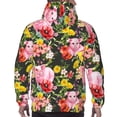 thumbnail image 7 of Uemuo Cute Pigs Sunflower Pattern Men's Hoodie - Casual Pullover Hoodie with Kangaroo Pocket, Stylish Hooded Sweatshirt for Everyday Wear-Medium, 7 of 7