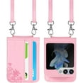 thumbnail image 2 of Leather Wallet Case for Samsung Galaxy Z Flip 5 5G Case Pink,Credit Card Holder Crossbody Case with Lanyard Neck Strap for Women Galaxy Z Flip 5 Phone Shockproof Protective Cover, 2 of 16