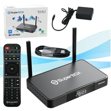 Super Box S5 Pro 2025 Fully Loaded, 6K SuperBox S5pro Premium Edition Smart TV Box with Voice Remote, 2T2R Dual Band Wifi, Large Capacity 4G RAM 32G ROM for Family Movies & Sporting