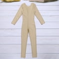 thumbnail image 5 of inlzdz Girls Long Sleeve Leotard Catsuit Full Body Unitard Dancewear Gymnastics Dance Jumpsuit Nude 5-6, 5 of 7