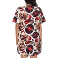 thumbnail image 3 of Lsque record lips Skull Women's Short-Sleeved Pajama Set - 2 Piece Soft and Lightweight Sleepwear Set-X-Large, 3 of 9