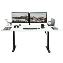VIVO Electric 71” x 30” Stand Up Desk Workstation, White Top, Black Frame