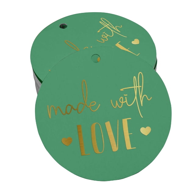 Inkdotpot Gold Foil Paper Hang Tags Made With Love Text Favor Tags 100 Pieces